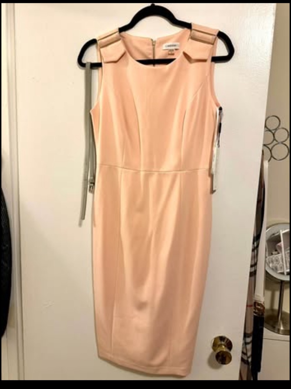 Calvin Klein Peach Sheath Dress - Sleeveless Work to Event Dress New